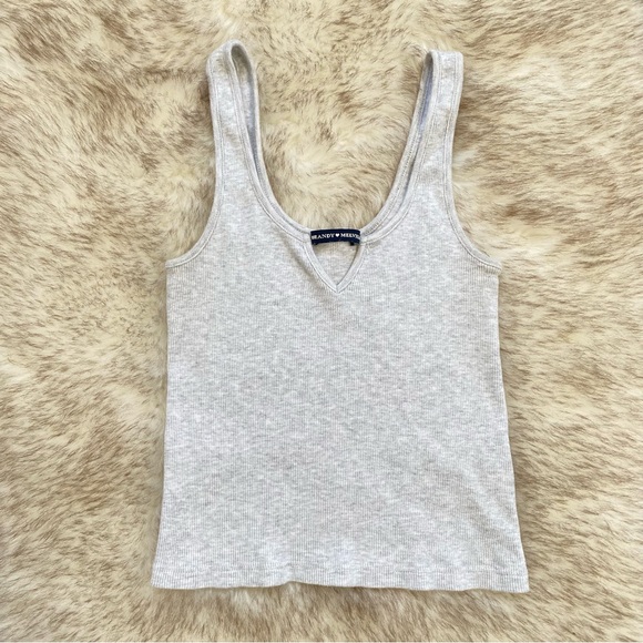 Brandy Melville Heather Grey Gray Melange Tank Top - Picture 2 of 4